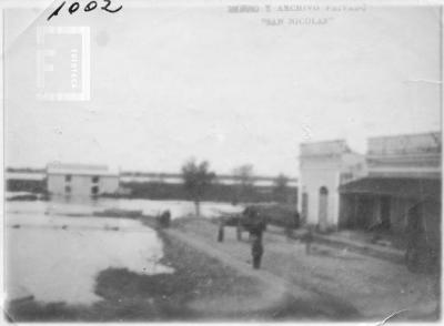 Inundación año 1905. //Casilla de Menchaca//, calle Guruciaga
