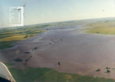 Arroyo del Medio desbordado. Vista aérea