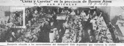 Banquete ofrecido a los excursionistas del Automóvil Club Argentino