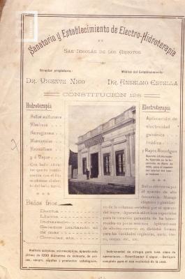 Sanatorio, año 1902