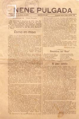 Periódico //Nene Pulgada//, 11 de junio de 1911, Segunda Época, Año I Nº 38