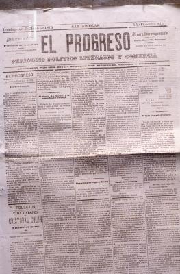 Periódico //El Progreso//, 30 de mayo de 1875, Año IV Nº 815