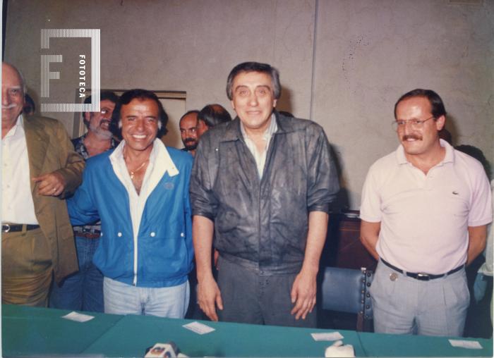 Visita de Menem. Ubaldini y Di Rocco