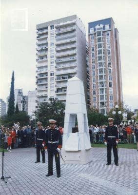Inauguración columna central Plaza Mitre