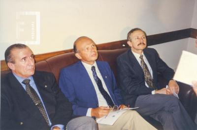 Carlos Matalón, Fernández Márquez y Álvarez de Igarzábal. Conmemoración del 2 de Abril en San Nicolás.