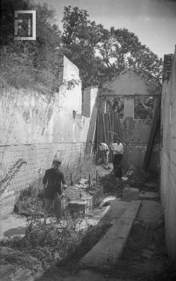 Demolición Casa de Bombas de las antiguas Aguas Corrientes, interior, año 1942