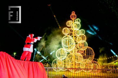 Encendido del arbolito de navidad en costanera 