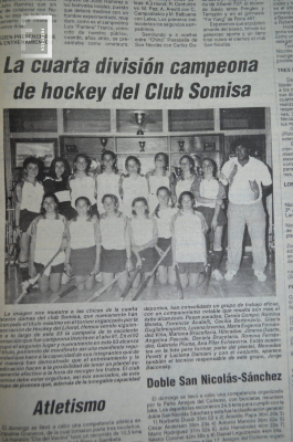 Recorte diario - Cuarta división Campeona del Hockey Club Somisa 
Técnico Responsable: Jorge Baconsky