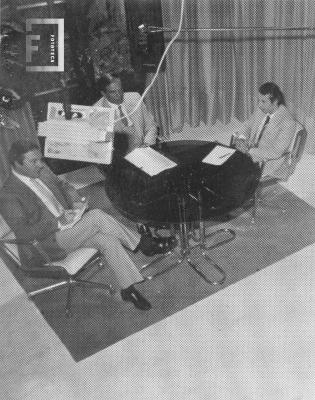 Programa inaugural de Canal 2. Miguel A. Andrín, José M. Díaz Bancalari y Ricardo Scaglione