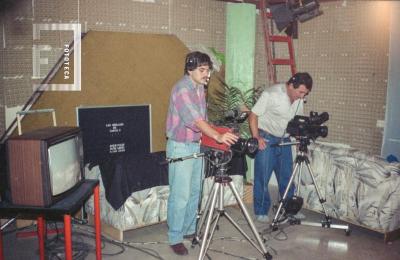 Primer Estudio de Canal 2. Mauricio Báez y Jorge Tessore