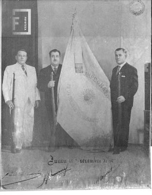 Equipo del Tiro Federal: C. Fructuoso Galván, Américo J. Monacci, Martín Bonnet