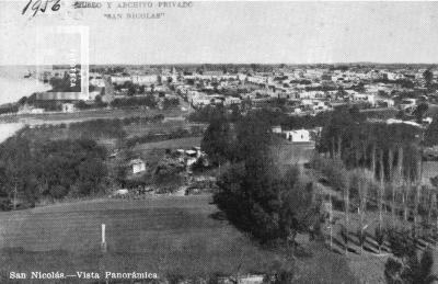 Vista de San Nicolás desde el tanque de las Aguas Corrientes.