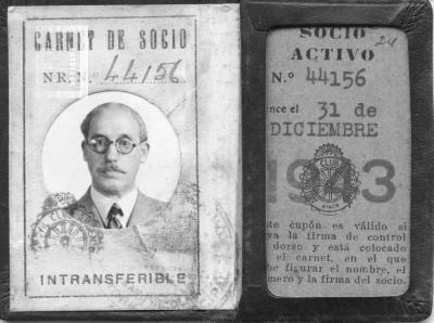 Carnet de socio del Automóvil Club Argentino, de Américo R. Varela