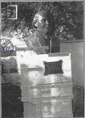 Busto de Rafael de Aguiar, con anotaciones para libro de G. S. Chervo