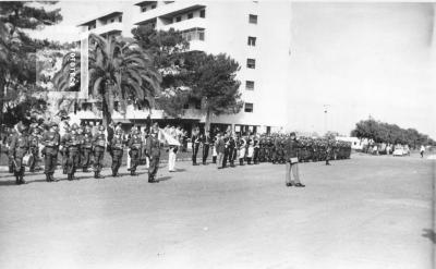 Acto Guerreros del Paraguay. Banda y tropas del Batallón de Ingenieros de Combate 101