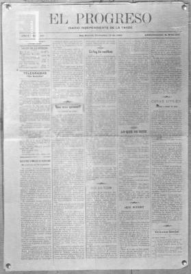 Página del diario //El Progreso//, del 30 de noviembre de 1907